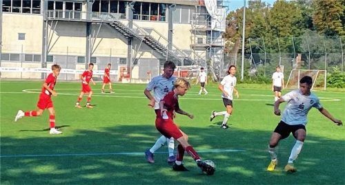 Die U15 beim Spiel gegen den SV Riedmoos.