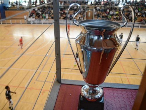 Das Objekt der Begierde: Der Sparkassenpokal wird zum 44. Mal ausgespielt, als Titelverteidiger geht der TuS Raubling ins Rennen.Foto Franz Ruprecht