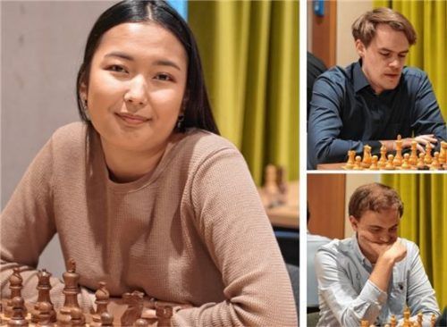 Dinara Wagner, Matthias Blübaum (oben) und Dennis Wagner haben alle früh mit Schach angefangen und sind heute bei den German Masters.Foto  Sandra Schmidt