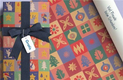 Schönes recycelbares Geschenkpapier gibt es ab 11. Dezember kostenlos in allen OVB-Geschäftsstellen zum Abholen.