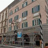 Handwerker am Gasthaus „Zum Stockhammer“ im Einsatz