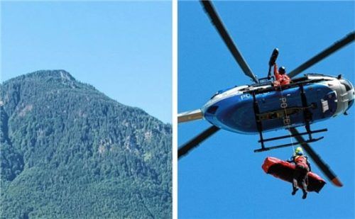 Absturz in Flintsbach: Am Großen Riesenkopf verunglückte ein 58-jähriger Bergsteiger. Sein Leichnam wurde mit einem Hubschrauber geborgen. Foto Re/Matthias Bein (dpa)