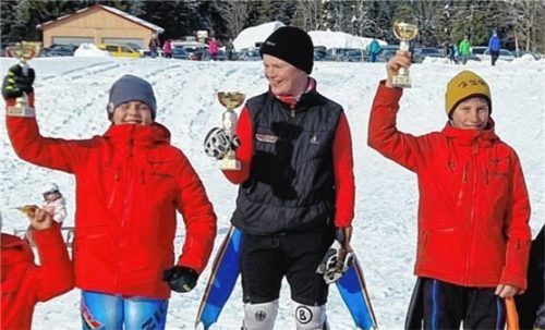 Das Podium der U12 männlich: von links Maxi Speiser, Stefan Krause und Johann Hofmann.Foto re