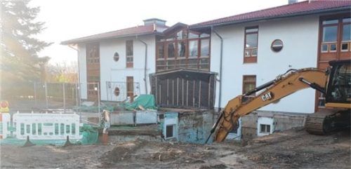 Die Baustelle am Kinderhaus St. Johannes.