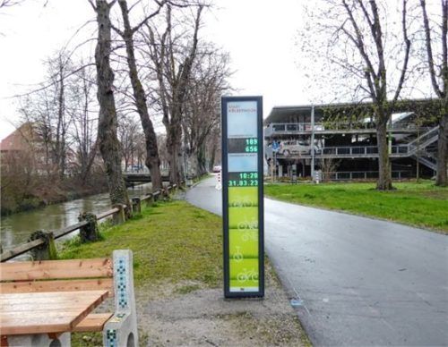 Die Fahrradzählstelle an der Friedrich-Ebert-Straße ging am 30. März 2023 ans Netz. Bis zum Jahresende registrierte sie 236542 Radler. Foto  Archiv/Riediger