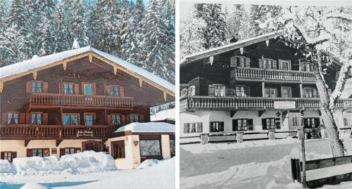 Die Gaststätte Bauer in Agg hat sich seit 75 Jahren kaum verändert. 1949 wurde das Haus als Café eröffnet. Links ein aktuelles Bild, rechts eine Aufnahme aus den 1950er-Jahren. Fotos Re