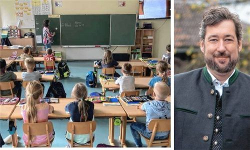 Die Grundschule Oberaudorf muss erweitert werden. Doch Bürgermeister Dr. Matthias Bernhardt hat im Moment wenig Handlungsspielraum. Foto Hoffmann/Re