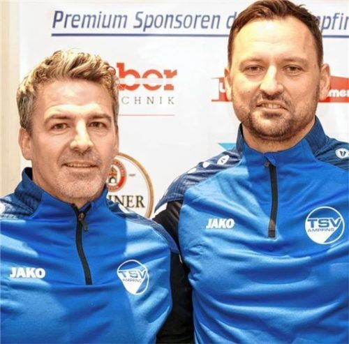 Die neue Chefetage beim TSV Ampfing: Björn Hertl (links) und Burim Djimsiti sollen für den Klassenerhalt in der Landesliga Südost sorgen. Foto Buchholz