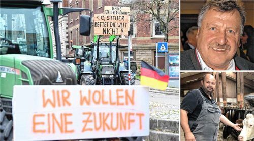Josef Baumann (oben) und Josef Andres haben genug. Wie viele andere Bauern fordern sie die Regierung endlich zum Handeln auf. Foto dpa/Bernd Weißbrod/OVB/duc