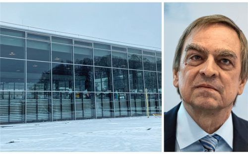 Seit März 2022 wird die Turnhalle des Bruckmühler Gymnasiums als Flüchtlingsunterkunft genutzt. Schulleiter Walter Baier geht davon aus, dass sich bis zu seinem Eintritt in den Ruhestand im Sommer 2024 daran nichts ändern wird. Foto Mathias Weinzierl, dpa/Peter Kneffel