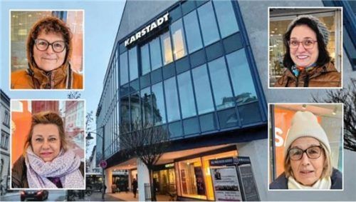 Wie geht es weiter mit „Karstadt“ in Rosenheim? Stimmen von (im Uhrzeigersinn von oben rechts) Ulla Dobler, Hanne Wimmer-Hegner, Annemarie Palloks und Patricia Ganslmaier. Fotos Weiser/Wildauer