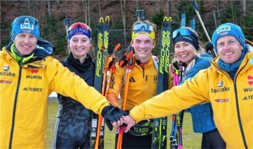 Andreas Birnbacher, Sophie Patz, Korbinian Kübler, Julia Kink und Florian Graf (von links) freuen sich auf die JWM in Estland.Foto ERNST WUKITS