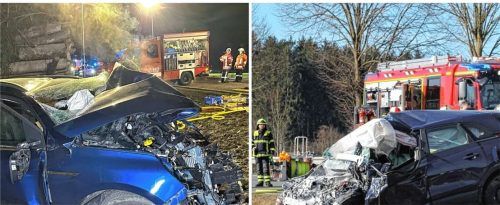 Bei dem schrecklichen Unfall auf der Staatsstraße 2359 auf Höhe Kerschdorf (Bild links) sind am 9. Februar zwei Menschen gestorben. Am 15. Februar kam bei einem Zusammenstoß mit einem Lkw ein 62-Jähriger aus Wasserburg ums Leben (Bild rechts). Foto Reisner/Barth