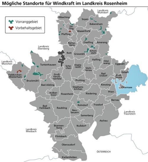 Die Vorrang- und Vorbehaltsgebiete der Region: Vorranggebiete sind Bereiche, in dem die Nutzung von Windenergie vorrangig behandelt wird. Ein Vorbehaltsgebiet wird ebenfalls für die Nutzung ausgewiesen, allerdings mit geringerer Priorität. Klinger