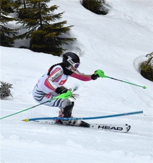 Marissa Landkammer vom SC Bad Aibling ist neue Inngaumeisterin im Slalom.Fotos Verena Goebel