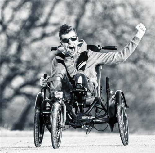 Pure Freude: Maxi Kaffl ist mit der nötigen Technik mobil. Foto Sinnesbichler
