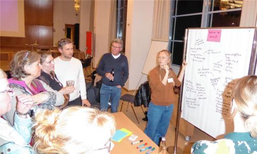 Bis zu 90 Aiblinger beteiligten sich an der abendlichen Ideenwerkstatt zur Entwicklung des neuen Quartiers an der Therme. Foto  riediger