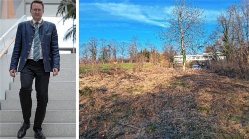 Blick vom Gelände in Richtung Bebauung Ghersburgstraße: Bürgermeister Stephan Schlier hat mit dem Stadtrat eine finale Entscheidung über das dort geplante Demenz-Heim getroffen. Foto re, Hadersbeck