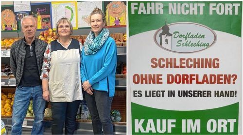 Das Team des Dorfladens hofft auf Unterstützung: Gesellschafter der Dorfladen UG Claus Rathje (links), Geschäftsführerin Simone Hondele und Martina Hammerl-Tiefenböck, Gesellschafterin. Foto Dorfladen UG
