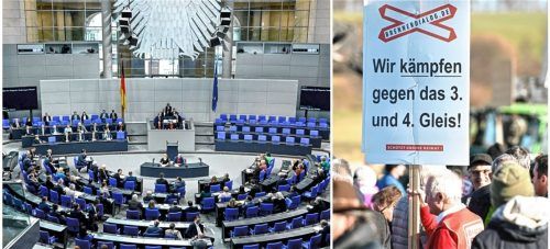 Der Petitionsausschuss des Bundestags lehnt die Forderung der Bürgerinitiativen ab, als Alternative zur neuen Trasse auch den Ausbau der Bestandsstrecke zu prüfen. Foto Tobias Hase/Britta Pedersen/dpa