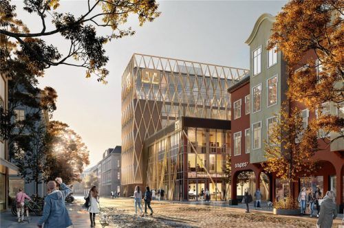 Ein Blick in die Zukunft: So soll das neue Gebäude der Volksbank Raiffeisenbank aussehen. Mit einer Einweihung wird im Jahr 2026 gerechnet. Foto Brückner Architekten München