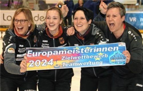 Europameisterinnen: Die deutschen Damen Ulrike Lachenmayer, Alina Mayer, Verena Gotzler und Marina Dunstmair (von links).Foto Albert Kamhuber