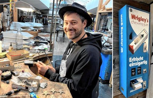 Florian Blickenberger von „Mamma Bavaria“ kann man während seiner Arbeit im Schauraum in Niedermoosen sogar über die Schulter schauen. Fotos Huber