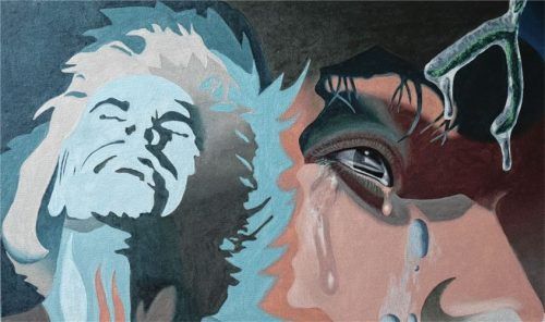 „Gefrorene Tränen“ lautet das Titelbild der aktuellen Ausstellung in der Galerie im Alten Rathaus in Prien.Foto Hennes