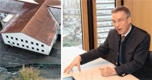 Landrat Otto Lederer nimmt Stellung zur größten geplanten Gemeinschaftsunterkunft für Flüchtlinge im Landkreis, vorgesehen in einer Gewerbehalle in Rott. Fotos re/Fischer