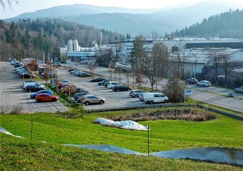 Östlich des Betriebes: Die Kreisstraße soll hier weiter nach oben in den Bereich des jetzigen Parkplatzes verlegt werden, um Platz für Anbauten an das bestehende Betriebsgebäude zu schaffen.Foto Krammer