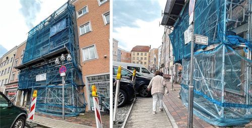 An das „blaue Haus“ am Stadtplatz 74 haben sich die Mühldorfer schon fast gewöhnt. Foto Christa Latta