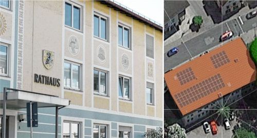 Das Rathaus in Bad Endorf soll mit einer PV-Anlage bestückt werden. Diese könnte nach ersten Berechnungen etwa70 Prozent des Strombedarfs der Verwaltung decken. Foto Ammelburger / Marktgemeinde Bad Endorf