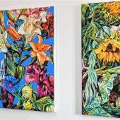 Optische Vexierspiele und knallige Blumen