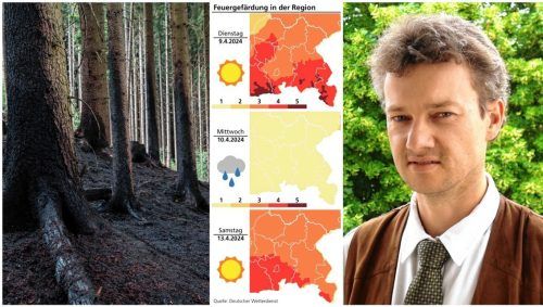 Wo das Risiko von Waldbränden am höchsten ist, erklärt Wolfgang Madl, Bereichsleiter Forsten vom Amt für Ernährung, Landwirtschaft und Forsten Traunstein. Foto Symbolbild dpa/privat/Klinger/DWD