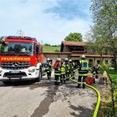 Hackschnitzel in der Leiten fangen Feuer