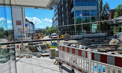 Die Baustelle in der Rosenheimer Brixstraße. Foto  wildauer