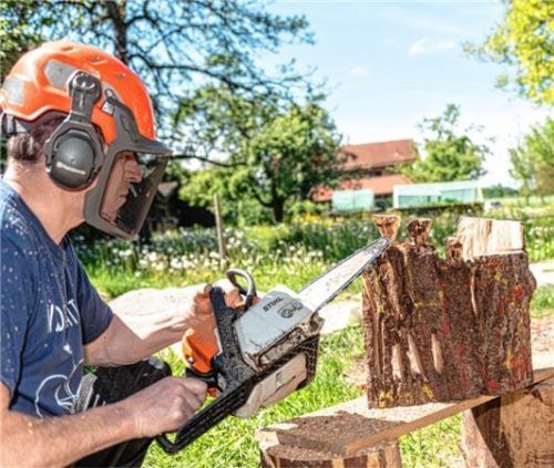Eine Kettensäge kann viel mehr als nur ein grobes Arbeitswerkzeug sein. Wie filigran man damit arbeiten kann, war in Prutting auch live zu erleben.