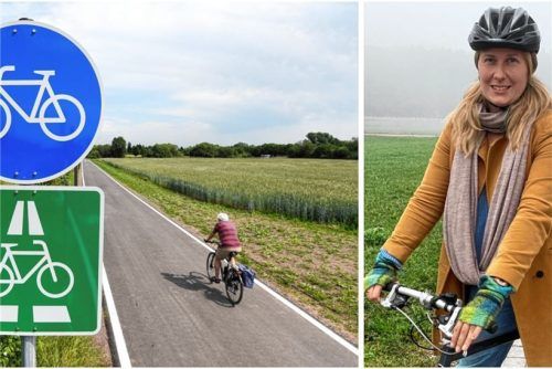 Katrin Felicetti kämpft für einen Ausbau des Radwegenetzes in der Marktgemeinde Bruckmühl und für mehr Sicherheit für Radler. Foto dpa, Weinzierl