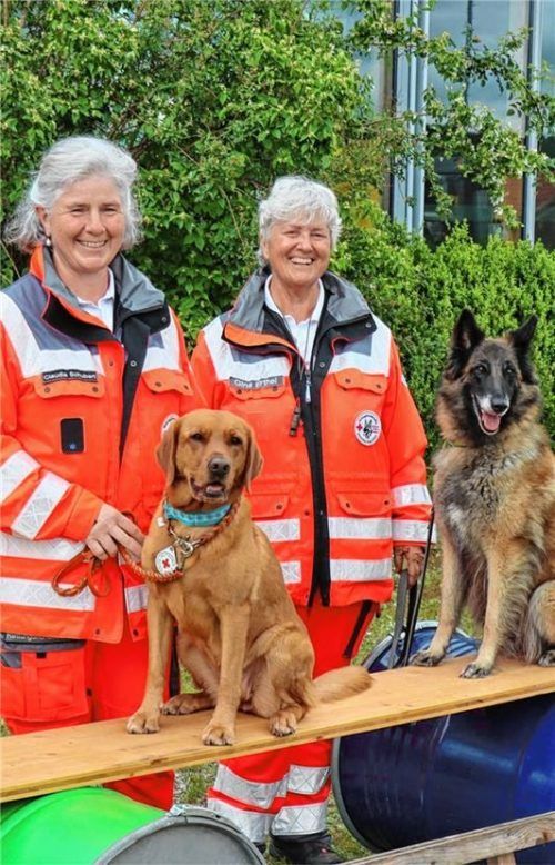 Das BRK stellte die vierbeinigen Spürnasen vor.