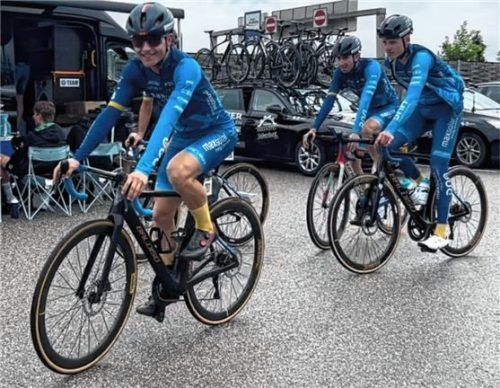 Das MaxSolar Cycling Team, allen voran Lennart Jasch (links), hat bei der Oberösterreich-Rundfahrt die ersten UCI-Punkte eingefahren. Foto Marko Aleksic