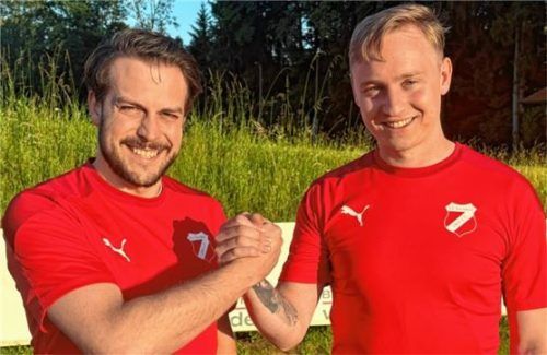 Das neue Trainergespann des SV Saaldorf: Coach Josef Rehrl (links) und der spielende „Co“ Paul König.Foto SV Saaldorf
