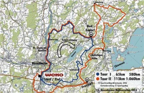 Der Verlauf der Touren I und II.