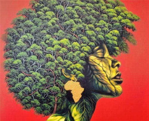 Docto Osmiel: „Africa“ (2024), Acryl, Größe 50 mal 40 Zentimeter. Foto hesse