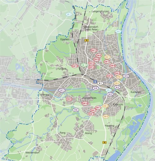 Eine Übersicht über die Baustellen und Bauarbeiten, die momentan in der Stadt Rosenheim laufen. Klinger