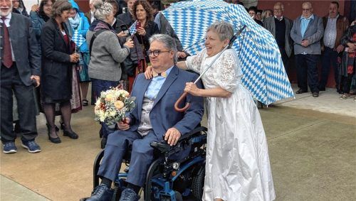 Feierten drei Tage: Kathi Berghammer aus Halfing und Patrice Micheneau aus Falleron.Foto Böck
