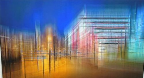 Martin Weiand fotografierte das „Casino Royal“ in Estoril, bearbeitete digital nach und erzielt mit Farbspektrum und architektonischen Mustern eine starke Wirkung.