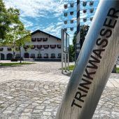 Ein Trinkbrunnen für ein EM-Spiel