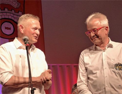 Bürgermeister Richard Richter aus Bruckmühl (links) und Bürgermeister Gerhard Weil aus Bruck an der Leitha.Fotos fuchs