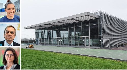 Die Fachschaft Sport des Bruckmühler Gymnasiums mit Sportfachschaftsleiterin Agnes Pildner-Stacheder (links oben) sowie der Elternbeirat der Schule haben sich mit einer gemeinsamen E-Mail an Politikgrößen wie Ilse Aigner (links unten) gewandt und gefordert, die derzeit als Flüchtlingsunterkunft genutzte Turnhalle des Gymnasiums wieder für den Schulsport freizugeben. Eine Forderung, die Schulleiter Walter Baier (links, Mitte) unterstützt. Fotos Hadersbeck/dpa/re