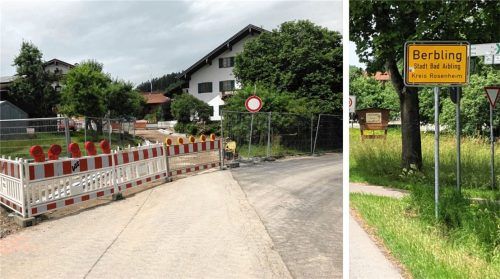Die Heinrichsdorfer Straße, die wichtigste Hauptdurchfahrt Berblings, bleibt bis Ende des Jahres gesperrt. Fotos Bettinger